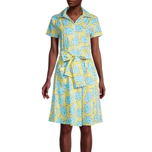 Kevan Hall Studio Dresses & Skirts - Paisley zip-up shirt dress retro-inspired